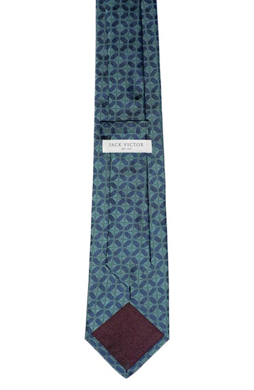 Jack Victor Gordon Geometric Jacquard Silk Tie In Blue