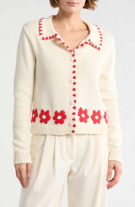 ELIE ELIE TAHARI Collared Buttoned Cardigan