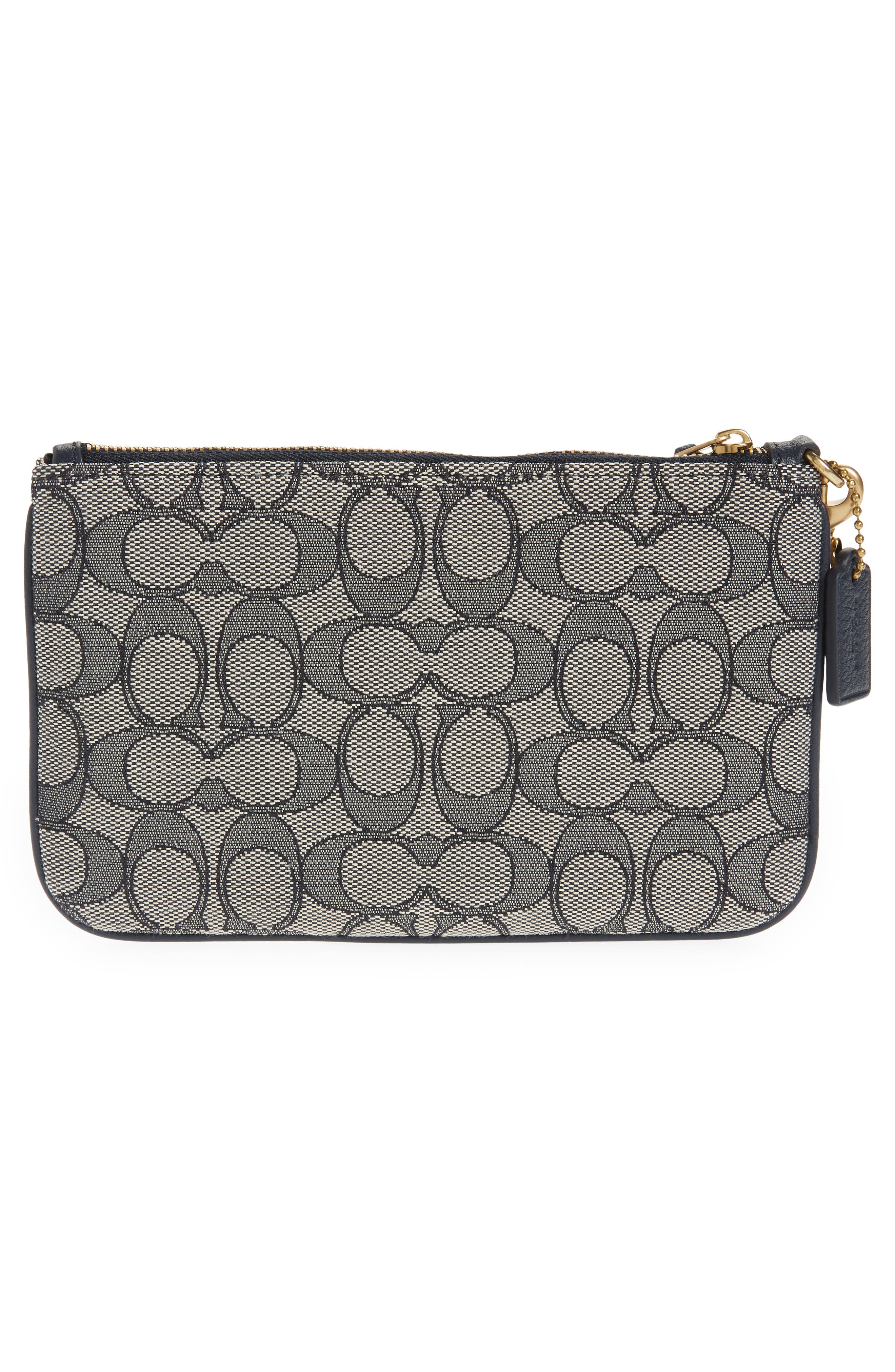 Signature Jacquard Small Wristlet, Alternate, color, B4/ NAVY MIDNIGHT NAVY