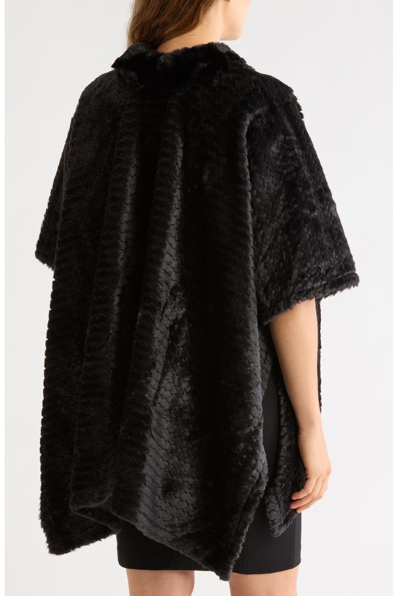 Open Front Knit Ruana, Main, color, BLACK