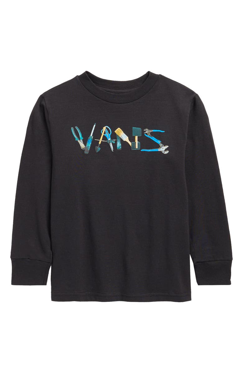 Vans Kids' Wall Fix Long Sleeve Graphic T-Shirt, Main, color, Black