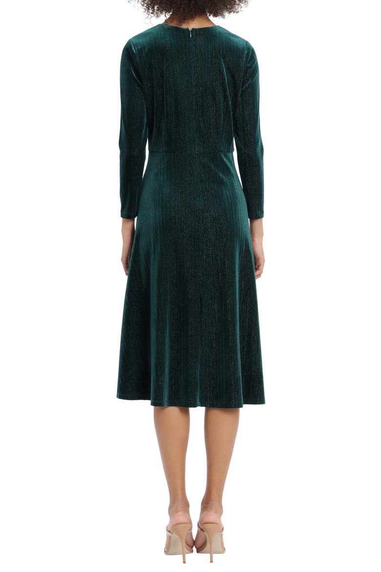 Long Sleeve Glitter Velvet Midi Dress, Alternate, color, GREEN