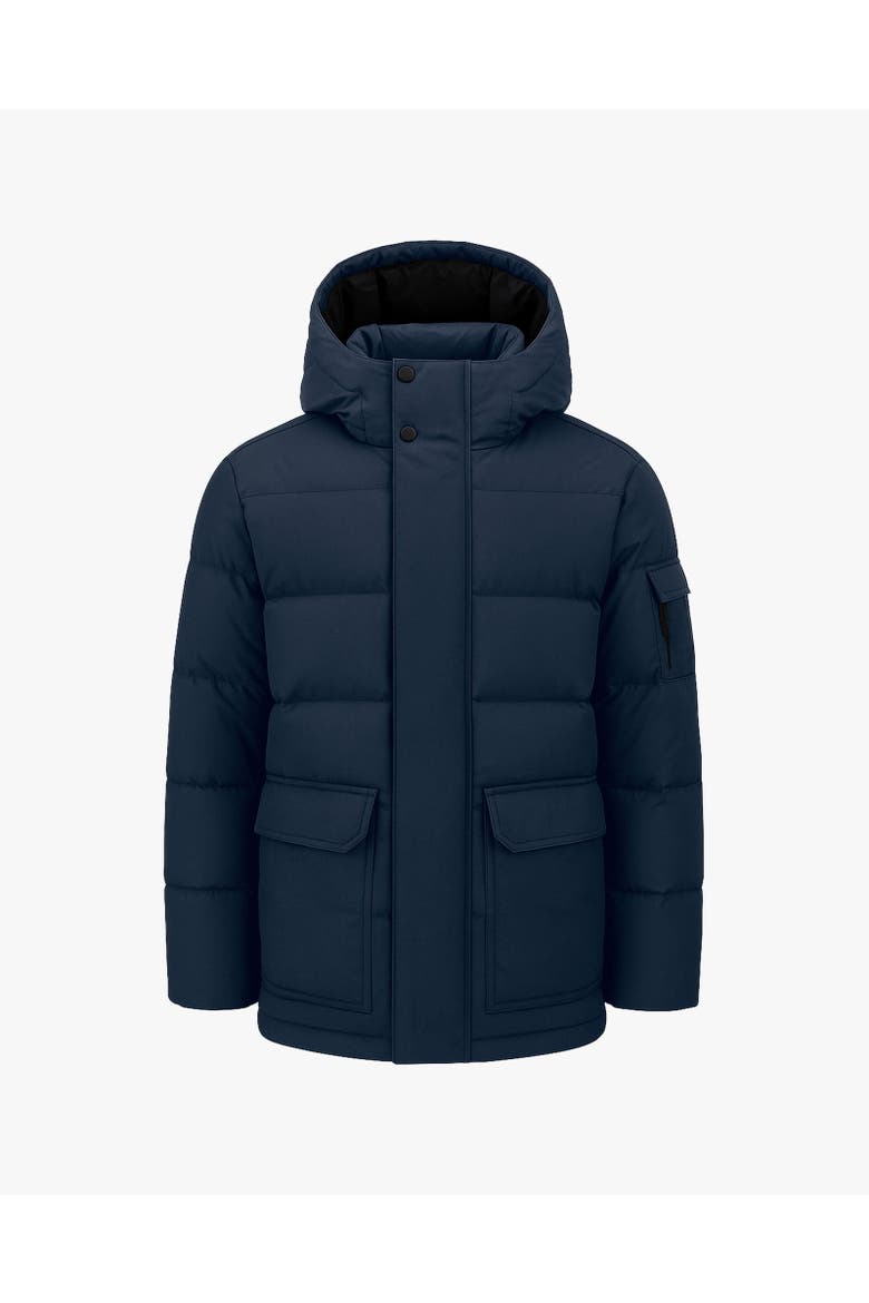 ALEXANDER | Hooded Recycled Down Winter Jacket, Main, color, True Navy