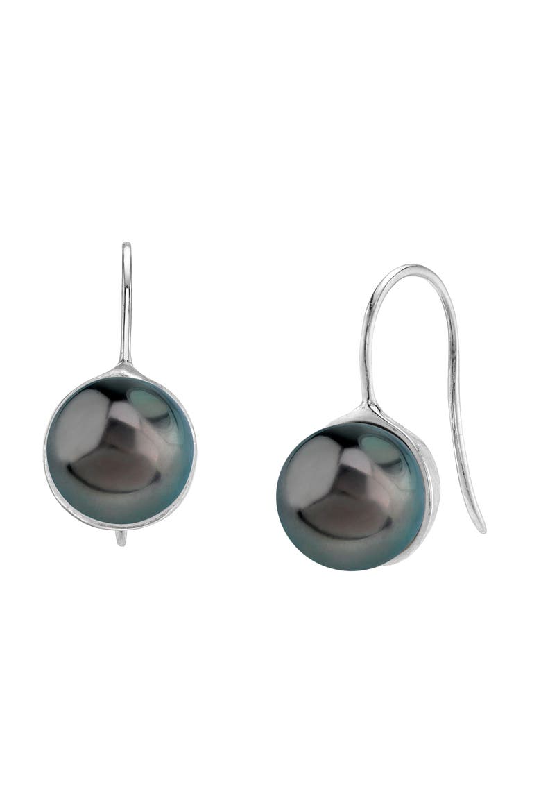 Tahitian South Sea Pearl Harriett Earrings, Main, color, White Gold