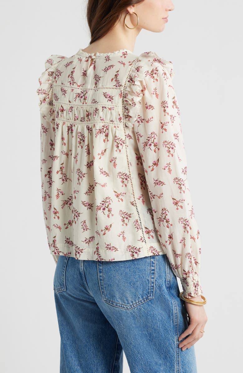 Treasure & Bond Ladder Cutout Cotton Top, Alternate, color, Ivory- Pink Posy Floral