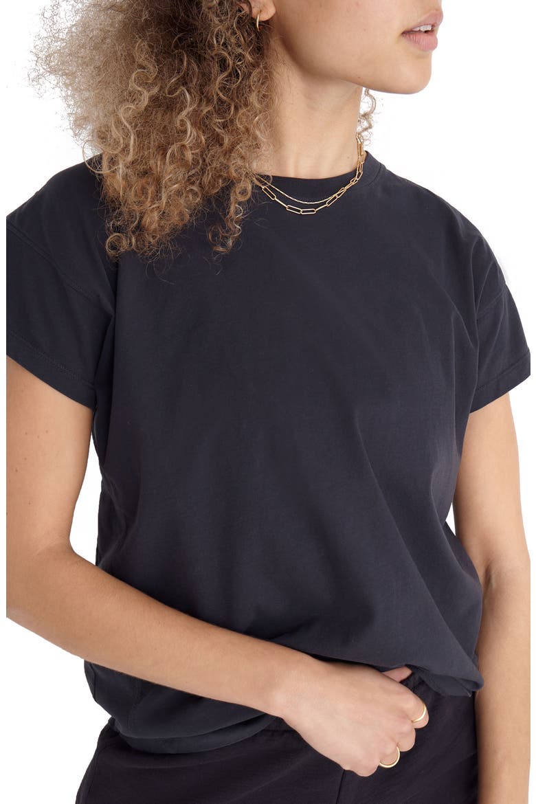 Seamed T-Shirt, Main, color, BLACK COAL