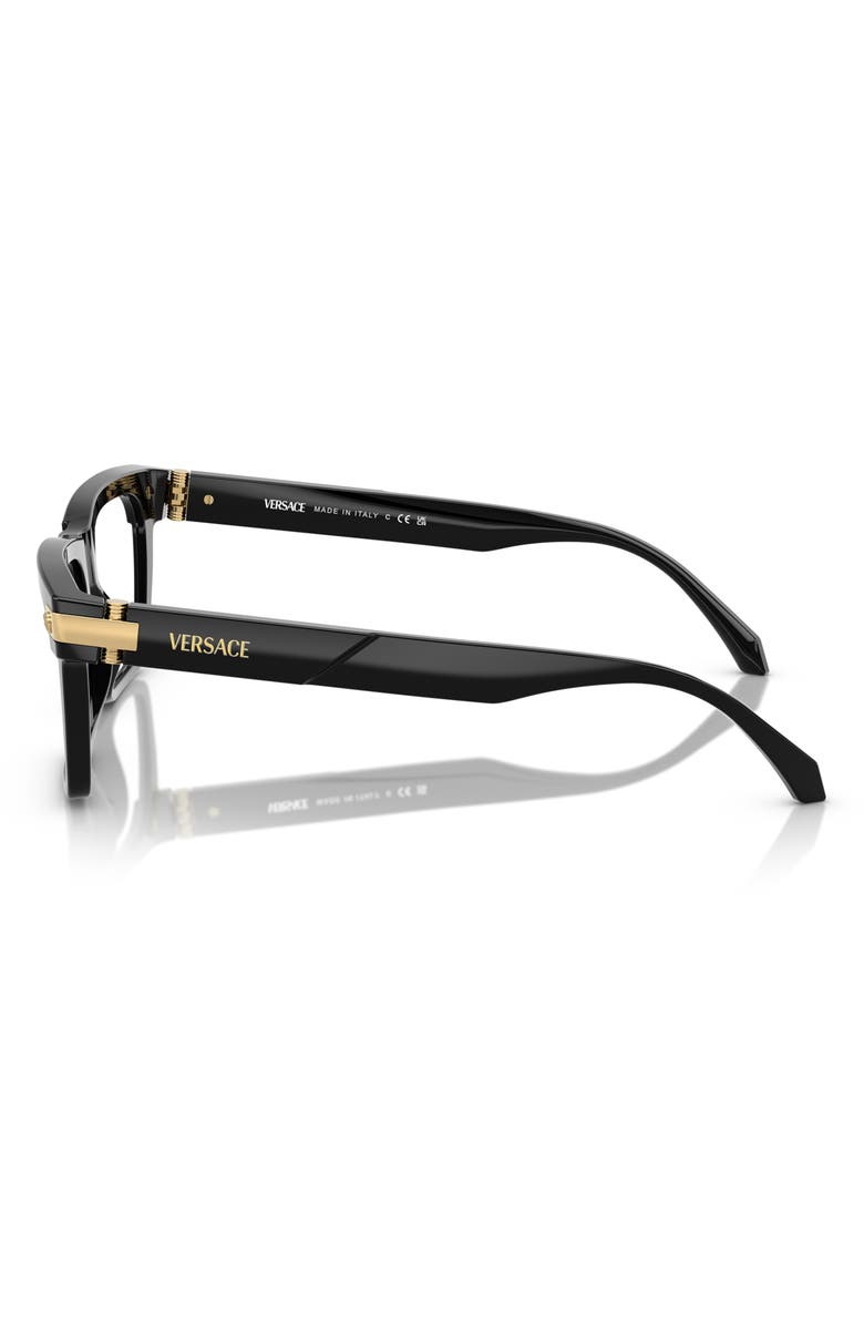 Versace 55mm Rectangle Optical Glasses, Alternate, color, Black