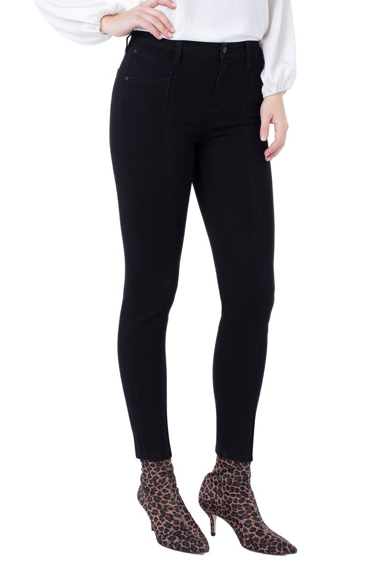 Abby Seamed Ankle Skinny Jeans, Alternate, color, BLACK RINSE