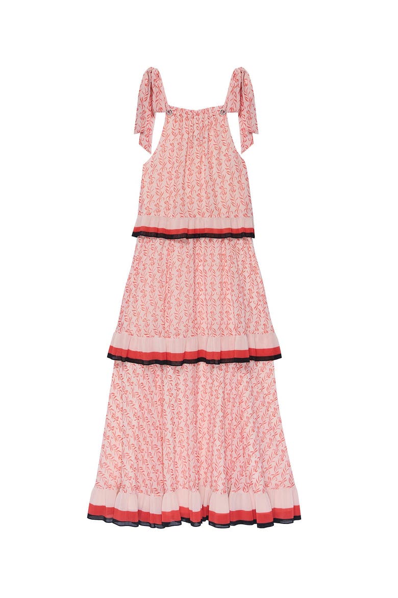 Printed Tiered Midaxi Dress, Alternate, color, Orange