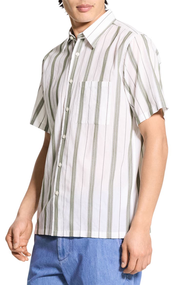 Noll Summer Dobby Short Sleeve Button-Up Shirt, Alternate, color, IVORY/ ORCHARD