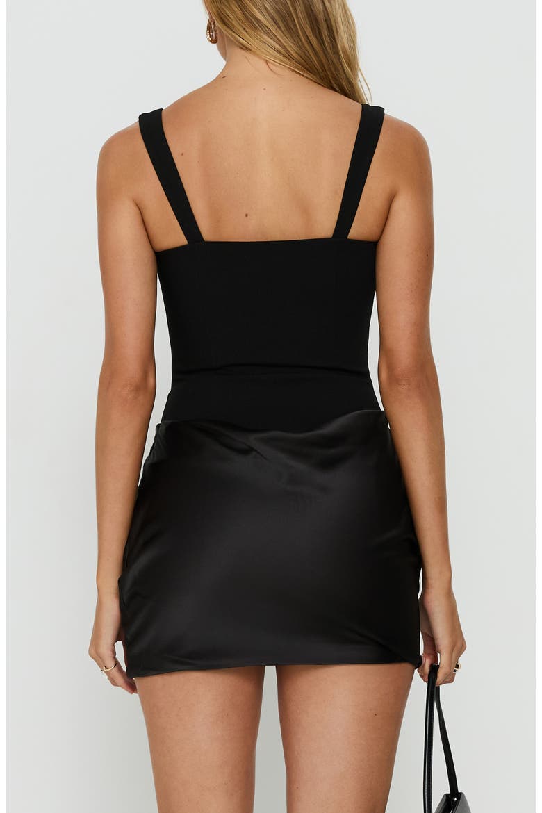 Ryana Corset Drape Minidress, Alternate, color, BLACK
