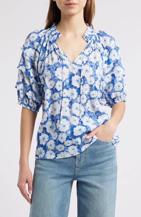 Paris Floral Puff Sleeve Top