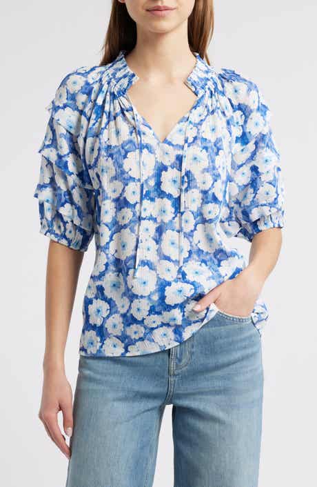 Rails Paris Floral Puff Sleeve Top