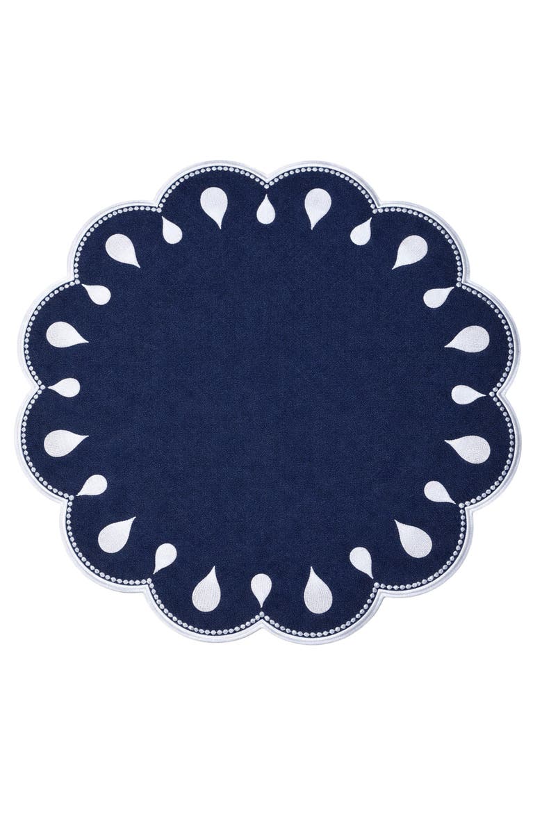 Petal Spill Proof Placemat, Main, color, Navy