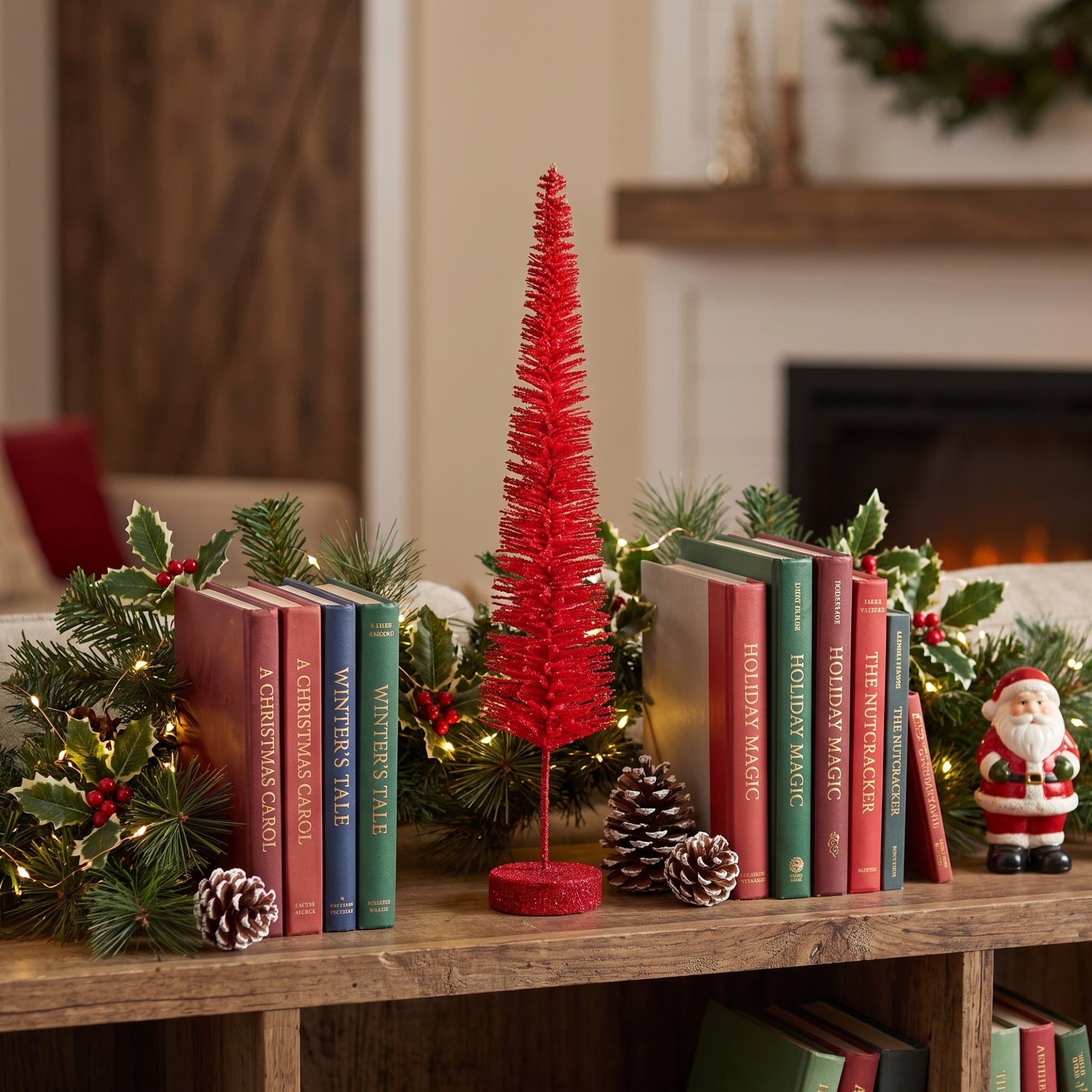Olive Grove Flocked Bottle Brush Tree with Glitter Finish | Nordstrom