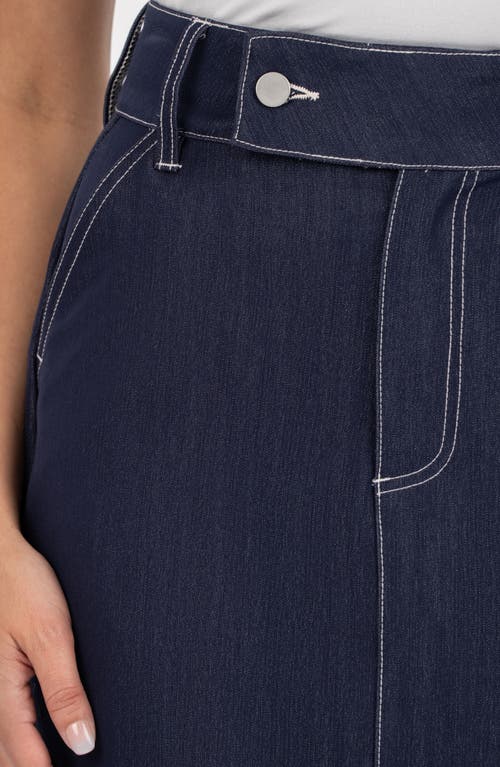 Kut From The Kloth Crystal Rolled Hem Denim Skirt In Blue