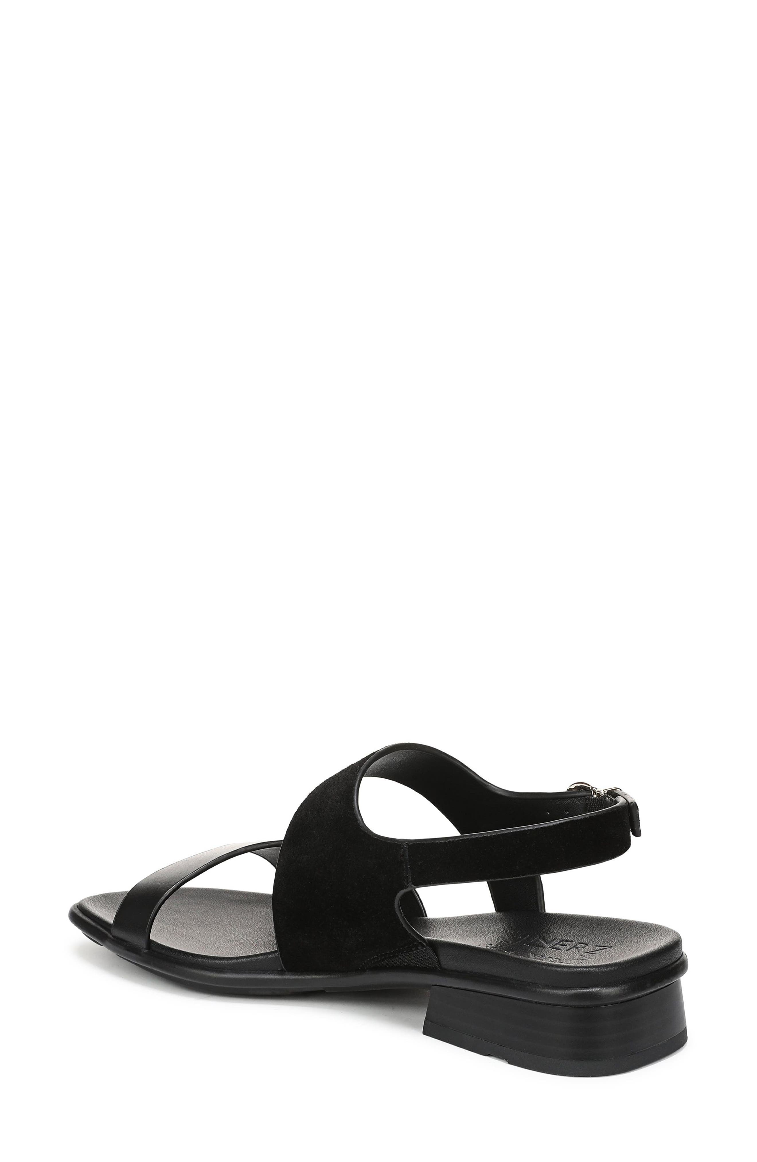 Brie Sandal, Alternate, color, BLACK LEATHER/ SUEDE