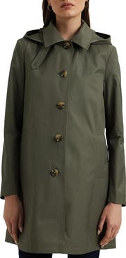 Lauren Ralph Lauren Balmacaan Hooded Raincoat