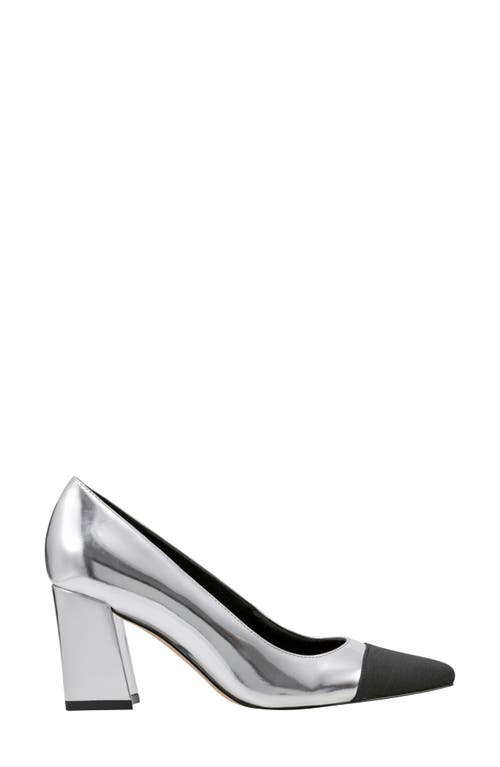 Marc Fisher Ltd Vernie Block Heel Pump In Silver