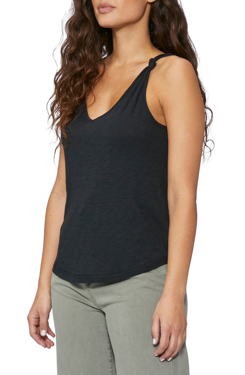 PAIGE Rylen Knot Shoulder Cotton Blend Tank, Alternate, color, 