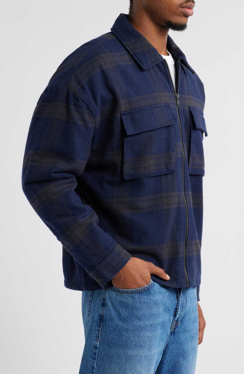 BP. Plaid Insulated Cotton Flannel Jacket, Alternate, color,