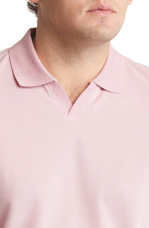 Robert Barakett Farnsworth Short Sleeve V-neck Piqué Polo In Pink