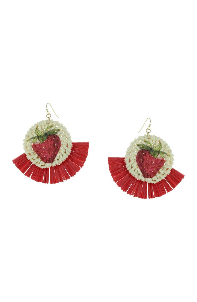 OLIVIA WELLES Sandrea Strawberry Drop Earrings, Main, color, Gold / Red
