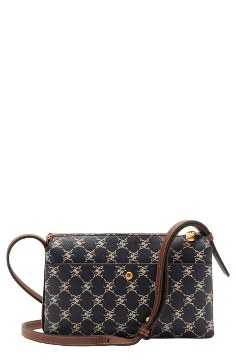 Logo Faux Leather Crossbody Bag