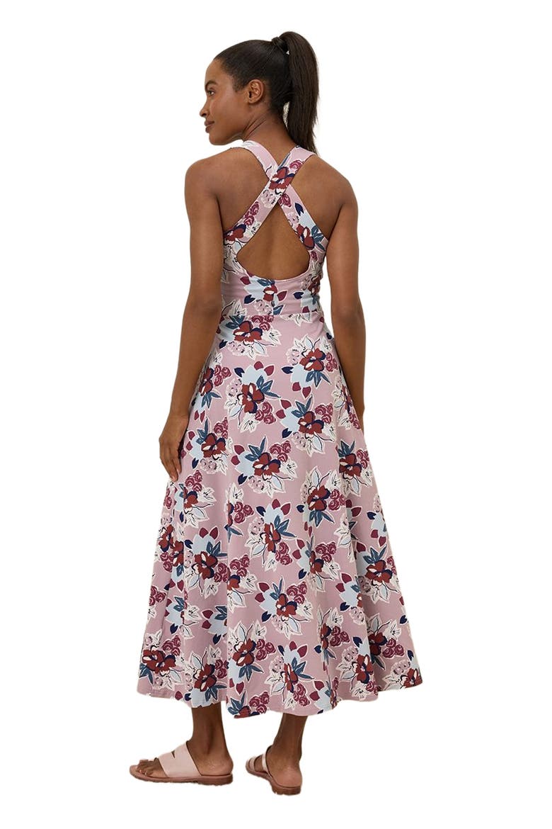 Organic Cotton Fit & Flare Open Back Maxi Dress, Alternate, color, Fresh Flora Lavender Haze