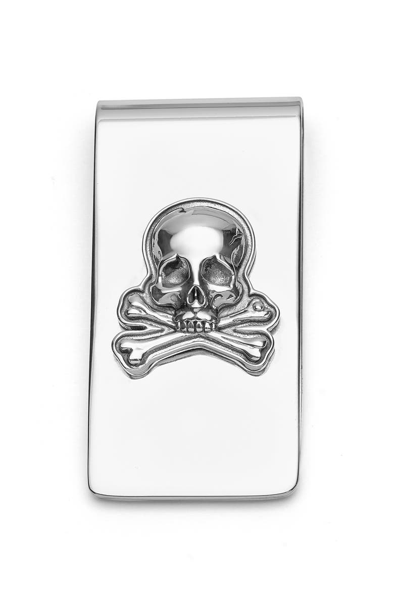 Men's Anthem Krunch Money Clip, Alternate, color, SILVER SKULL