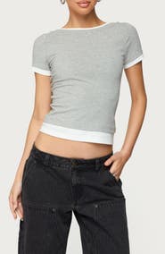 EDIKTED Julietta Layered Scoop Back T-Shirt
