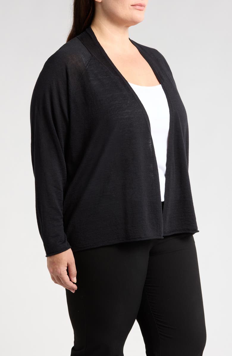 Eileen Fisher Organic Linen & Organic Cotton Open Front Cardigan, Alternate, color,