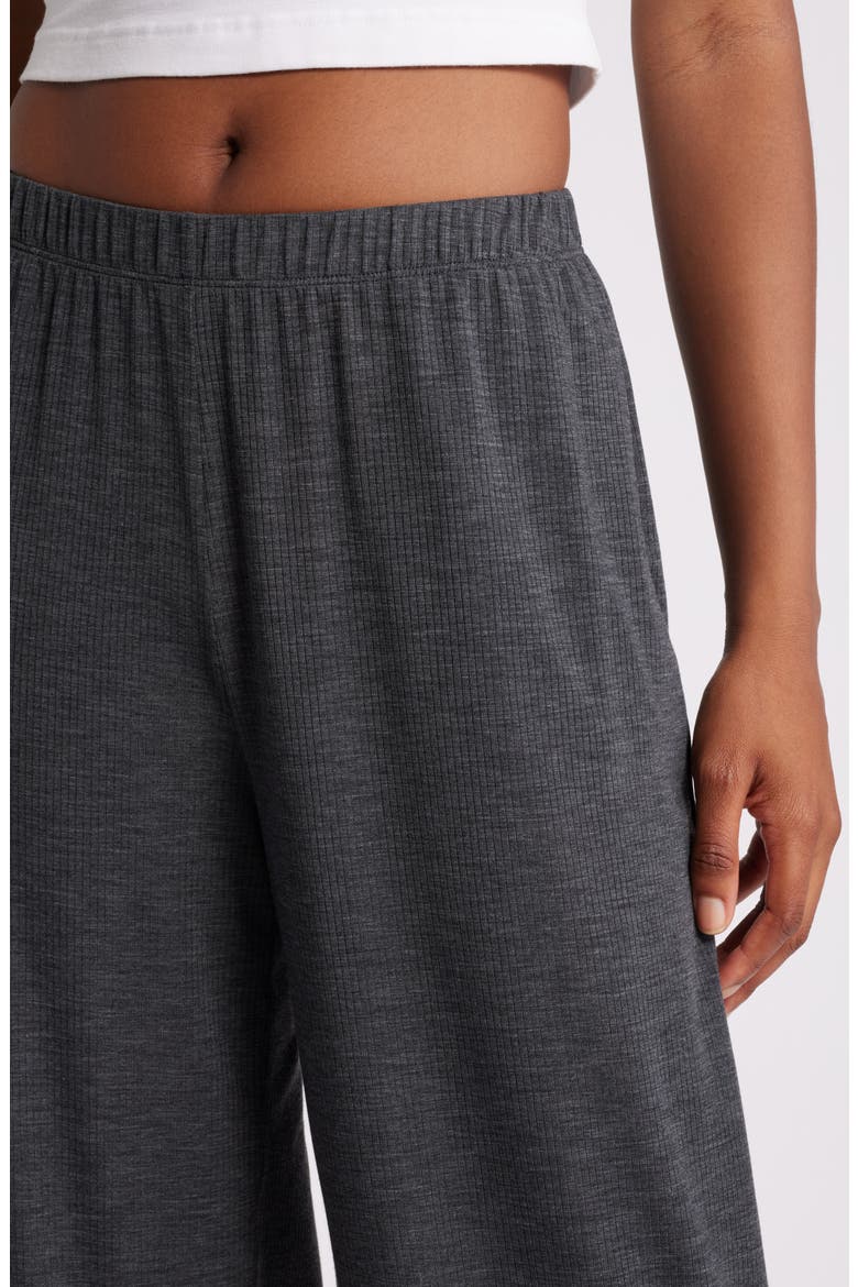 Dreamy Rib Wide Leg Pajama Pants, Alternate, color, GREY DARK HEATHER