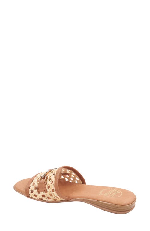 Andre Assous André Assous Niles Crystal Bit Slide Sandal In Natural/cuero