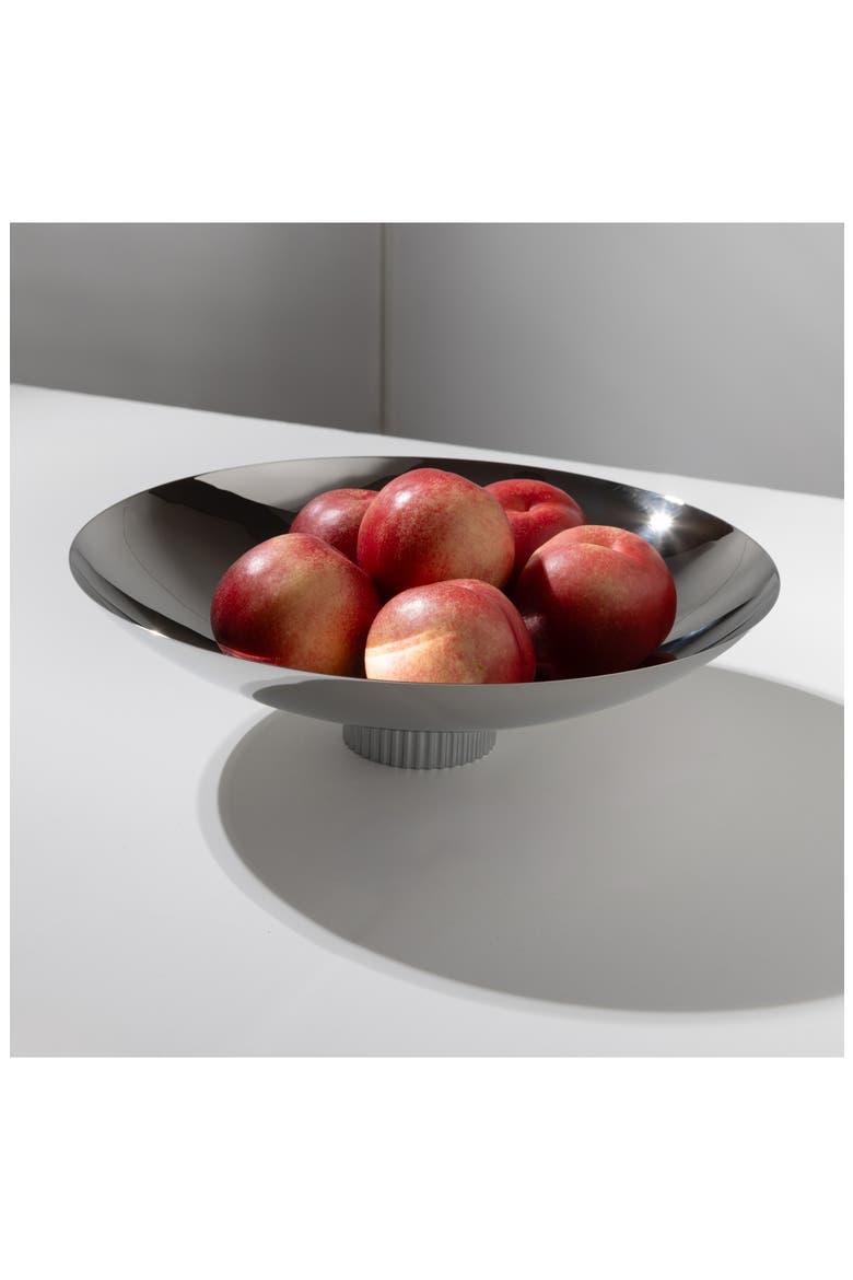 Striations Fruit Bowl, Alternate, color, SILVER