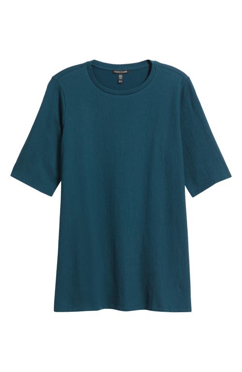 Eileen Fisher Crewneck Organic Cotton Blend Tunic In Brown