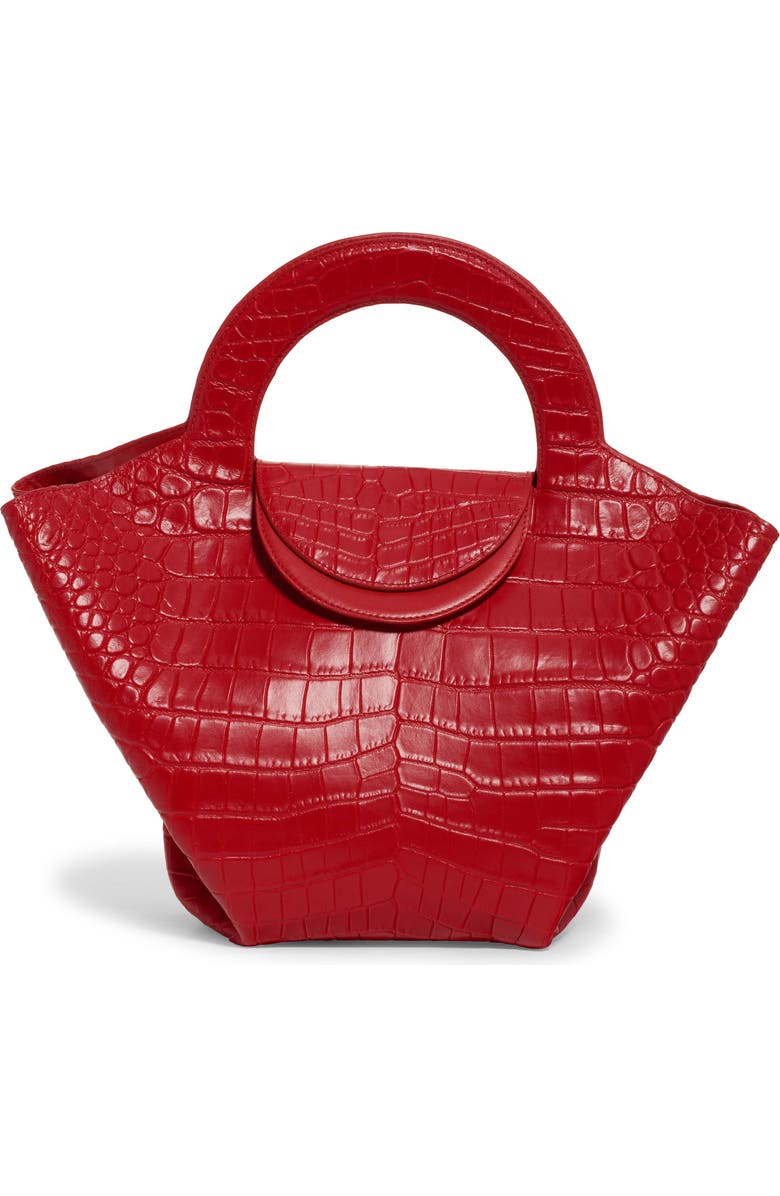 Bottega Veneta Skypper Croc Embossed Leather Tote, Main, color,