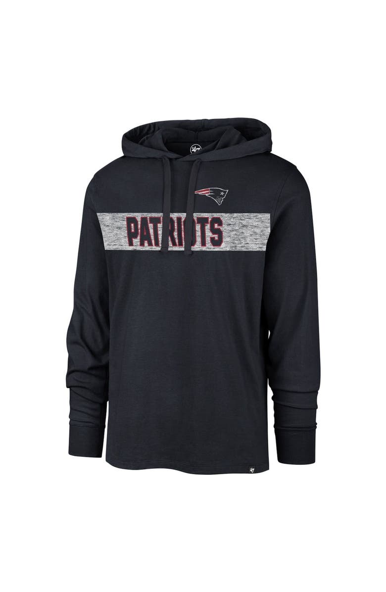 '47 Men's '47 Navy New England Patriots Field Franklin Hooded Long Sleeve T-Shirt, Alternate, color, Navy