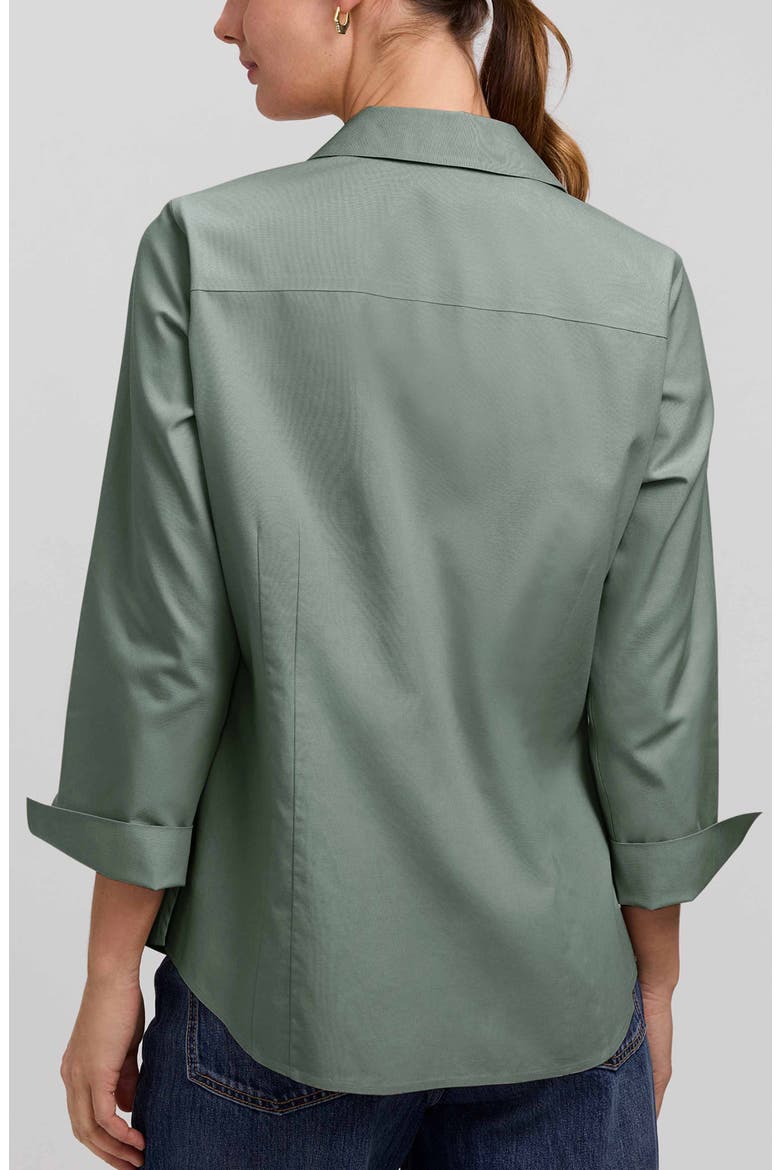 Taylor Fitted Non-Iron Shirt, Alternate, color, SOFT OLIVE GREEN