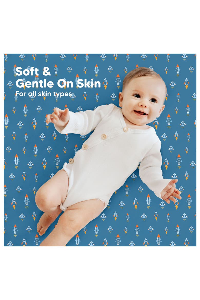 Soothe Fitted Mini Crib Sheet, Alternate, color, Space Quest