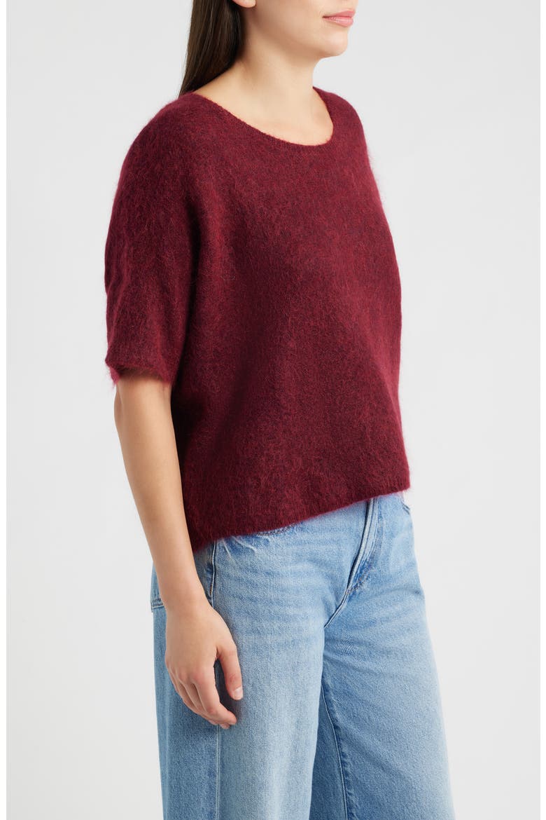 Sanriku Mohair & Wool Blend Sweater, Alternate, color, BORDEAUX