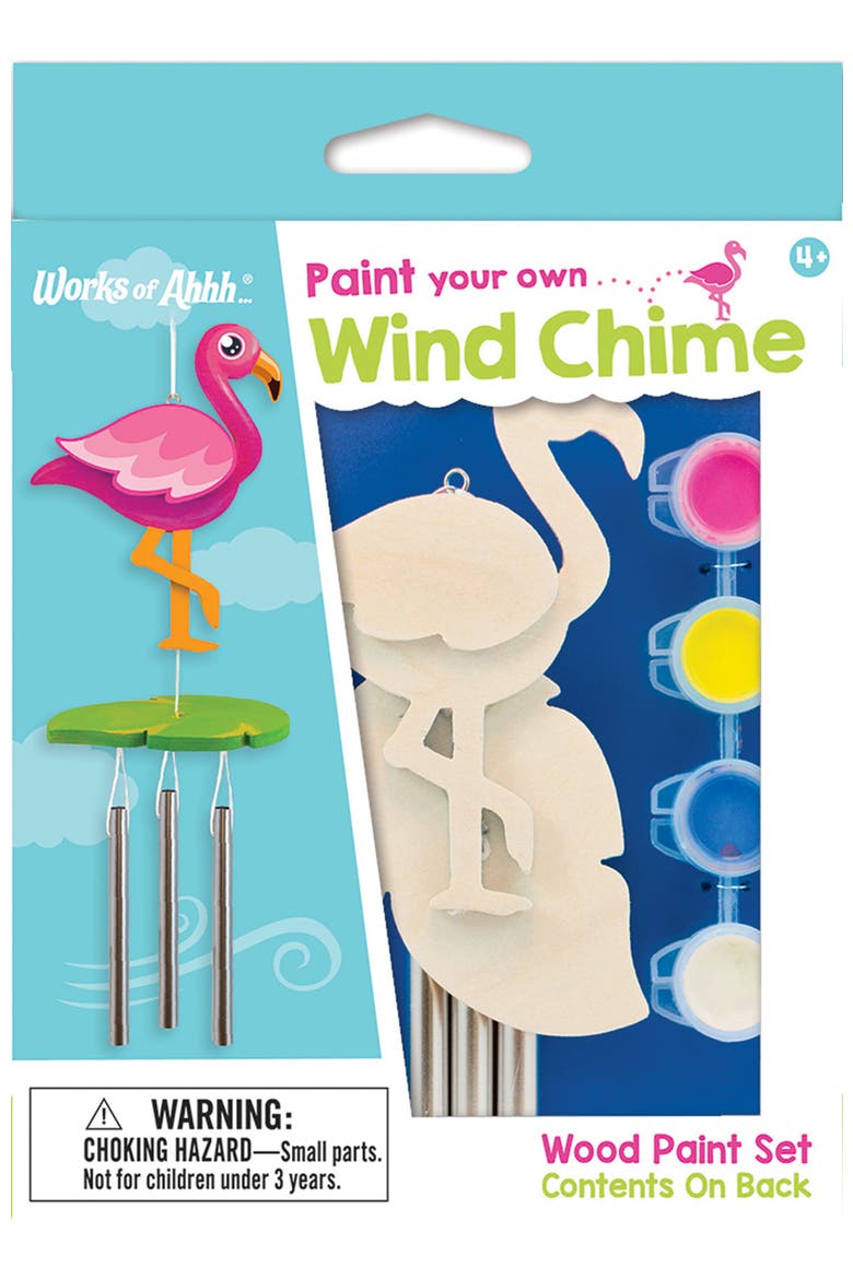 Flamingo Wind Chime Wood Craft Kit, Main, color, Multicolor