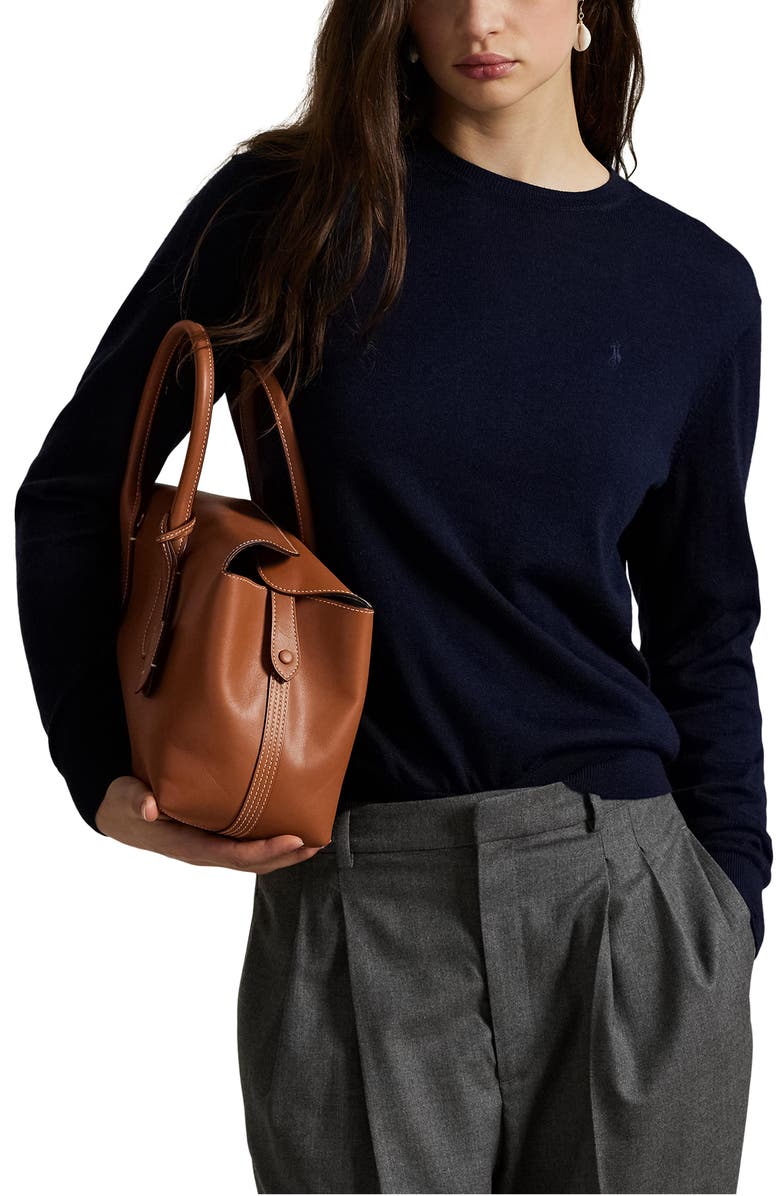 Polo Ralph Lauren Wool Crewneck Sweater, Main, color, Hunter Navy