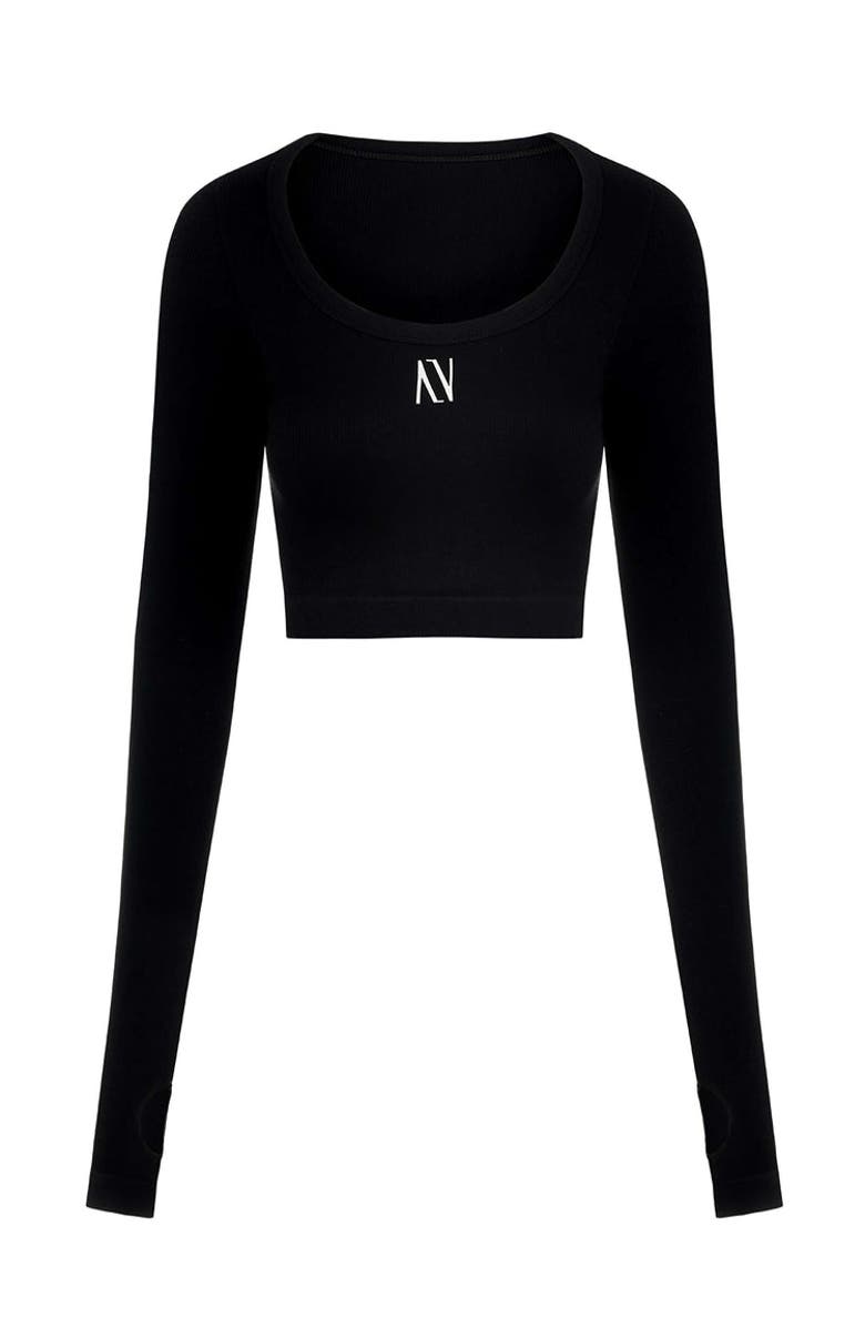 Nocturne Boat Neck Knit Crop Top, Alternate, color, 