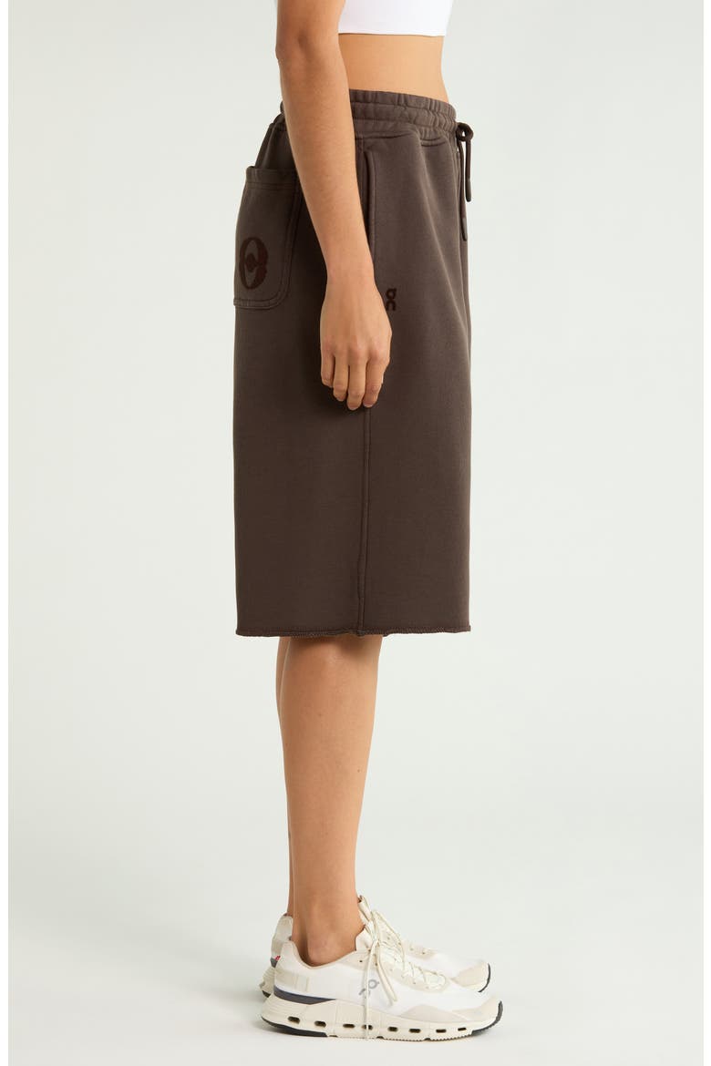 x FKA twigs Club Collective Raw Hem Cotton Drawstring Shorts, Alternate, color, ESPRESSO