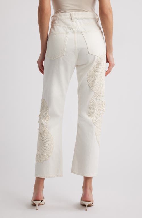 FRAME FRAME THE VERTICAL CROCHET HIGH WAIST CROP RELAXED STRAIGHT LEG JEANS