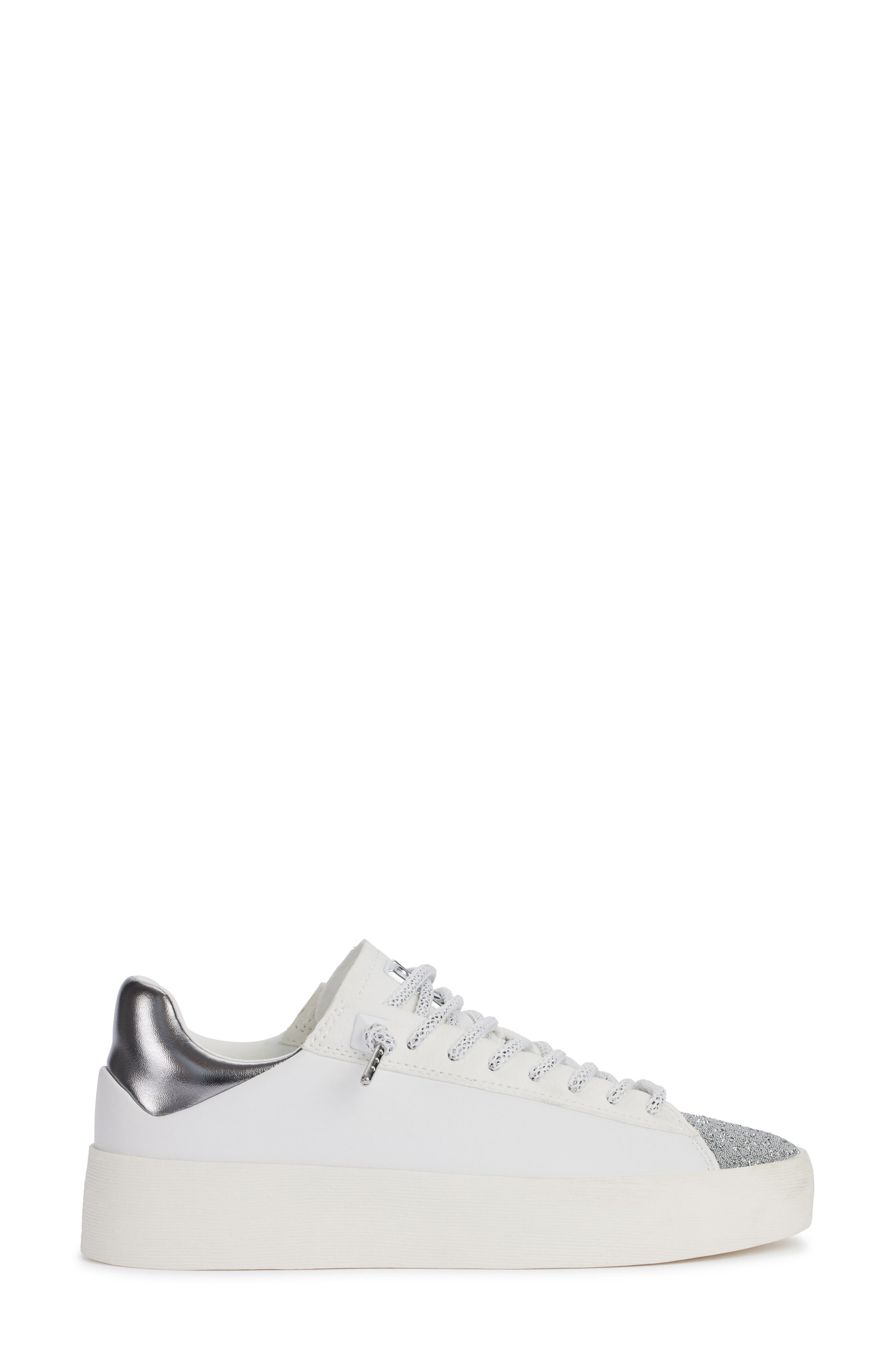 DKNY Ginali Metallic Sneaker, Alternate, color, White