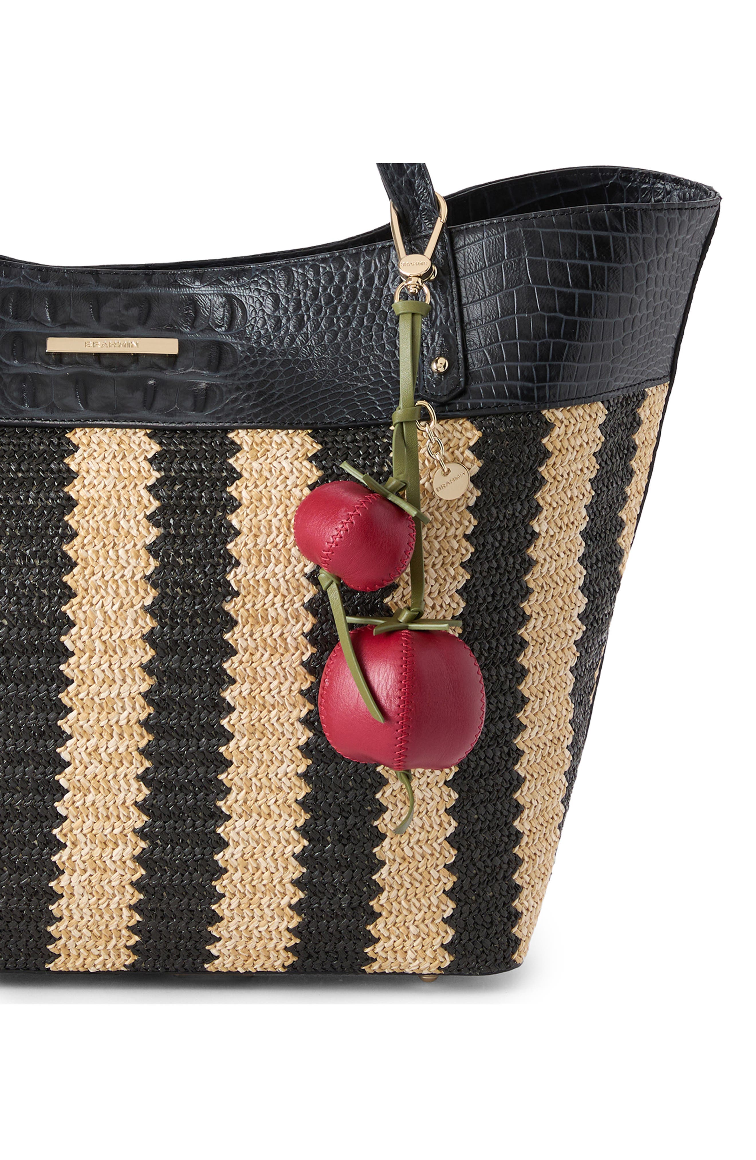 Brahmin Tomato Leather Bag Charm, Alternate, color, Salsa