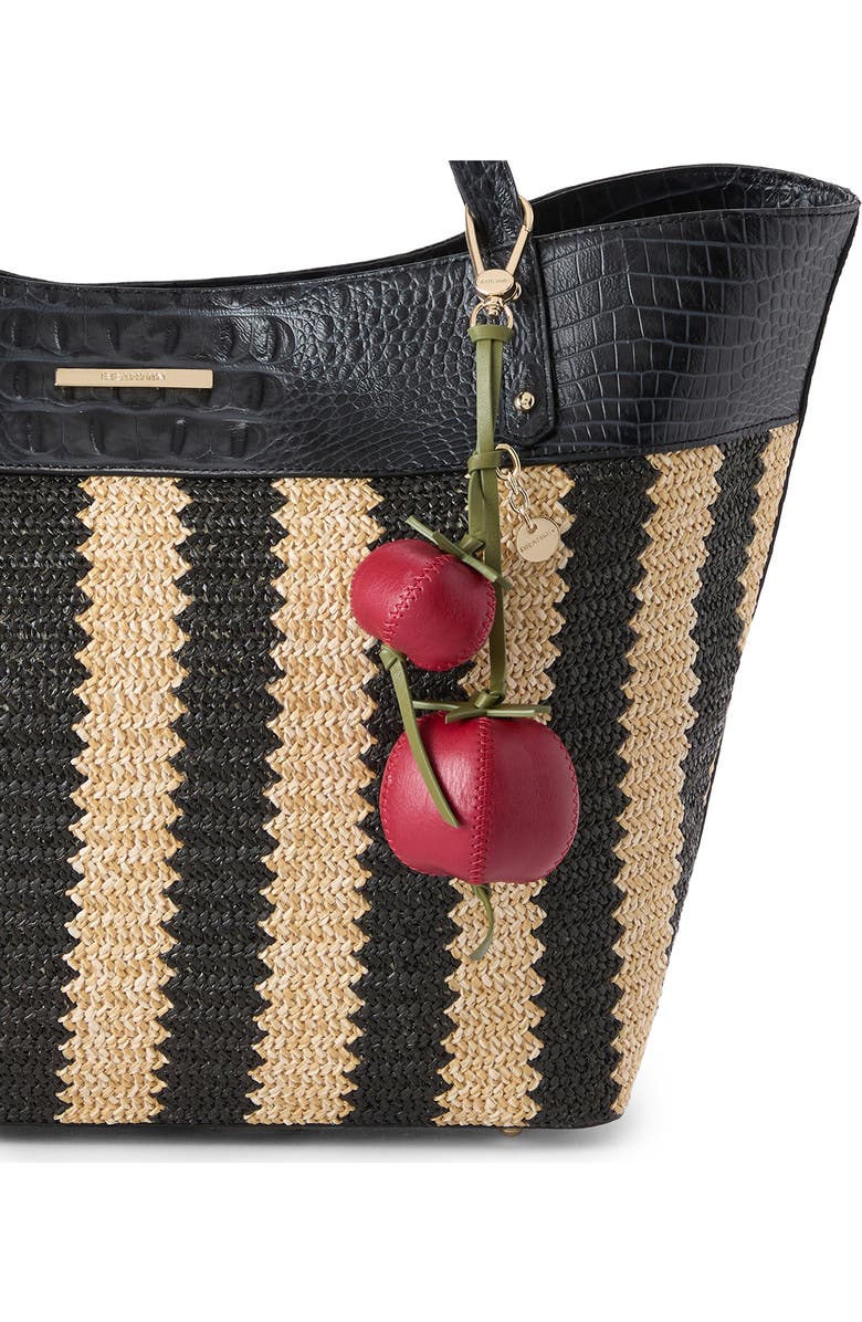 Brahmin Tomato Leather Bag Charm, Alternate, color, Salsa
