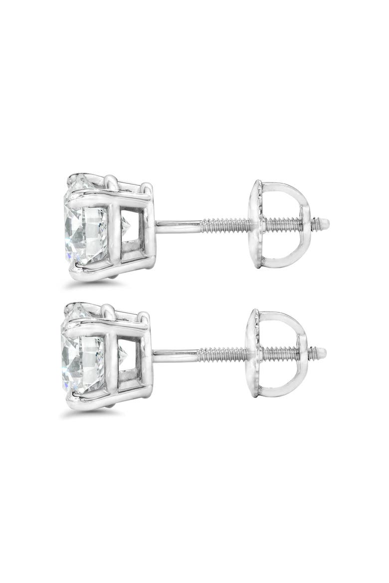 Certified 3Ct TW Diamond Studs 14k Gold Screw Backs Lab Grown, Alternate, color, 14k White Gold